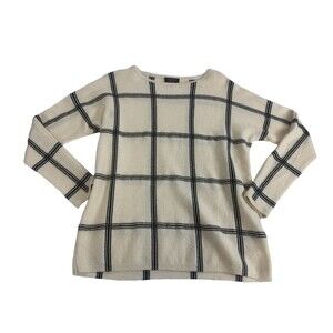 100% Cashmere Women's Size M  Charter Club Luxury Sweater Checkered Lightweight